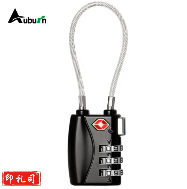 奥本钢缆挂锁 密码锁 tsa出国旅行箱包背包锁 柜门锁抽屉锁7608