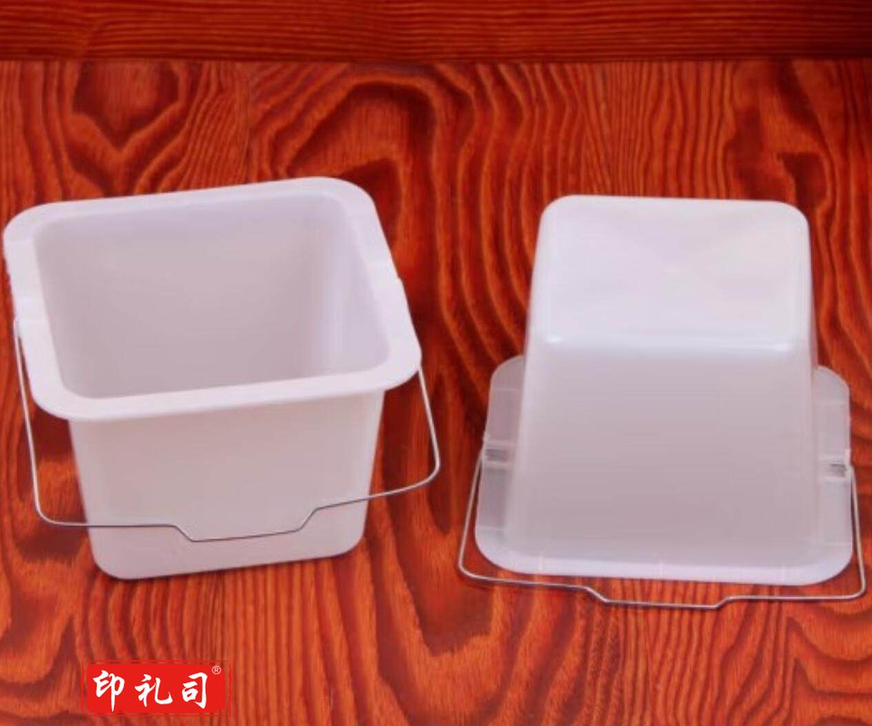 大白桶 手提 调油漆桶 塑料桶 小白桶 小方桶 小号 迷你水桶手提画画 方形白色1.5L