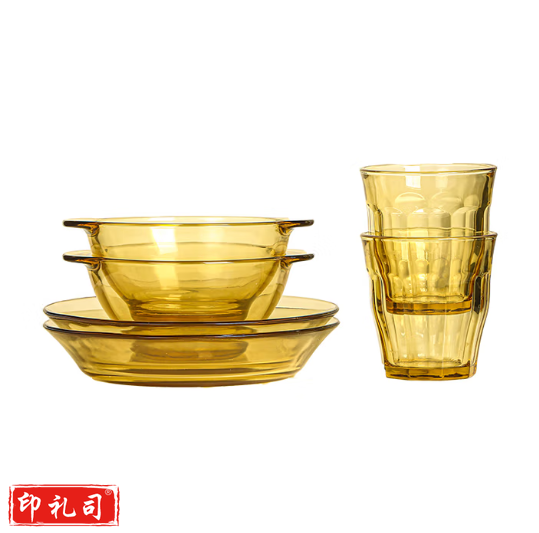 康宁PX-SY6A/HP晶耀系列玻璃餐具套装 2个小汤盘+2个带耳碗+2个水杯