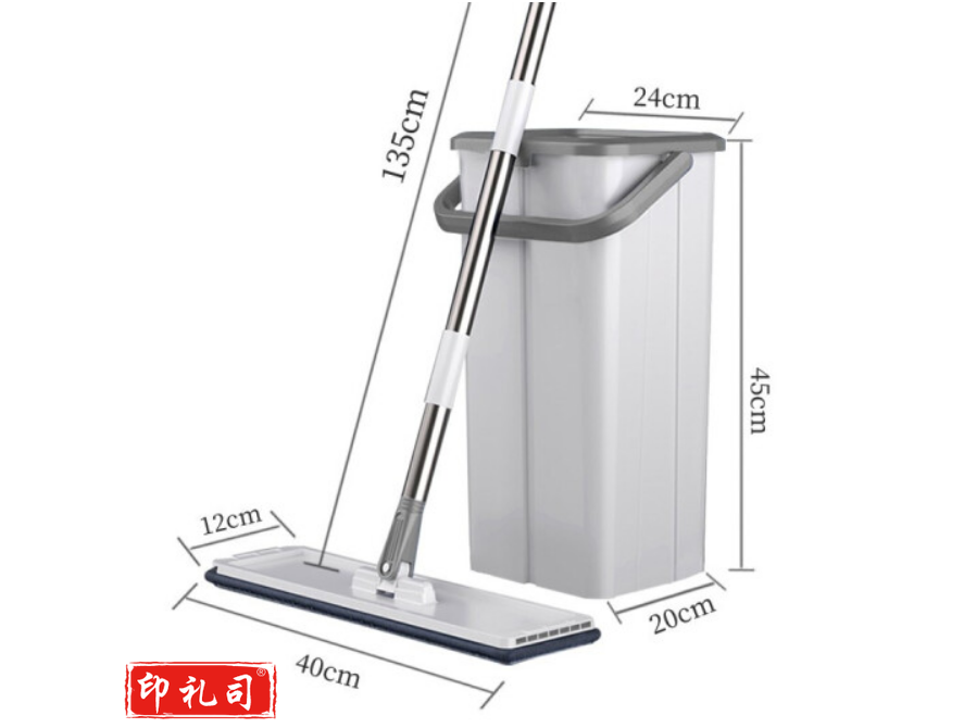 地球卫士 干湿两用40CM免手洗大号拖把桶 1拖把+1桶+2布