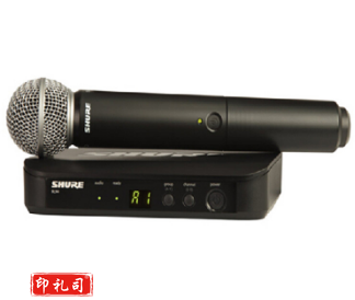 舒尔 BLX24/SM58 无线话筒(含落地支架)黑色 12db信噪比 12-15VDC 16ma