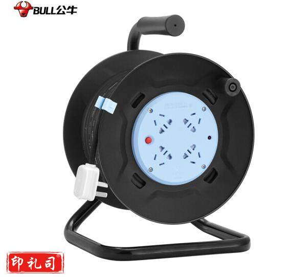 公牛(BULL)GN-8030 4位 30米工程接线移动电缆卷线盘线轴