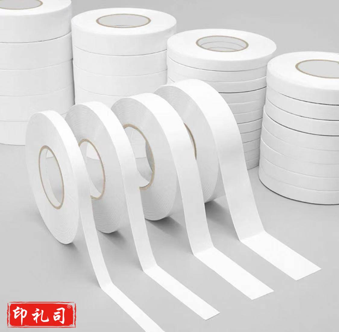 棉纸双面胶带15mm宽白色)(卷)-强力款(20卷/一桶)