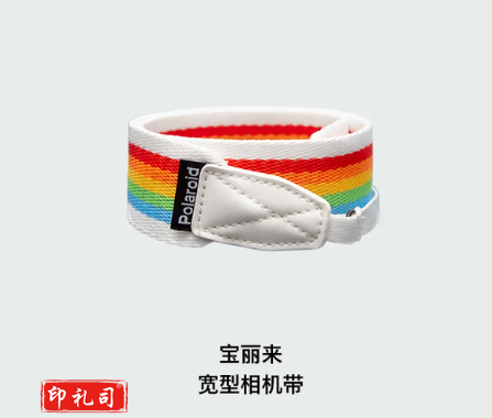 宝丽来(Polaroid)拍立得相机配件 固定可调节式肩带 宽形相机背带 彩虹灰
