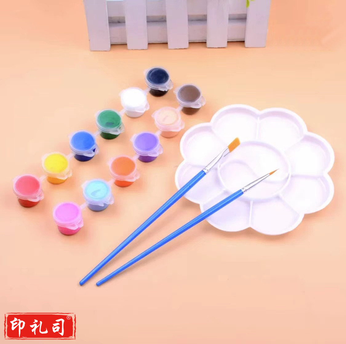 防水丙烯颜料套装12色连体儿童diy美术绘画涂鸦石膏颜料条