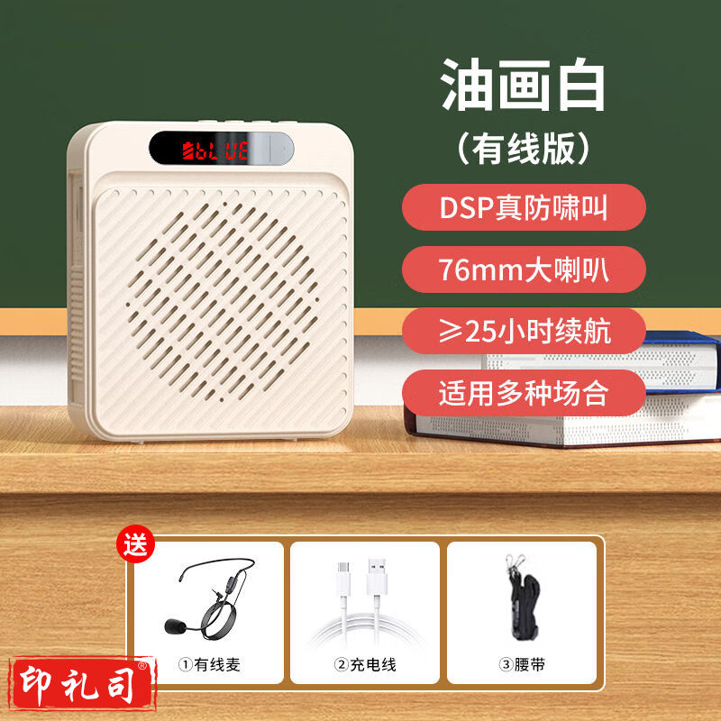 雅兰仕(EARISE)小蜜蜂扩音器教师专用上课无线喇叭户外麦克风大音量 K1白色 有线版