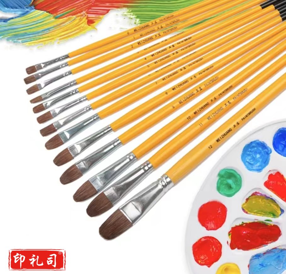 狼毫水粉笔  0-12号单支油画笔 长杆丙烯画笔(单支装)(下单前请在线客服)