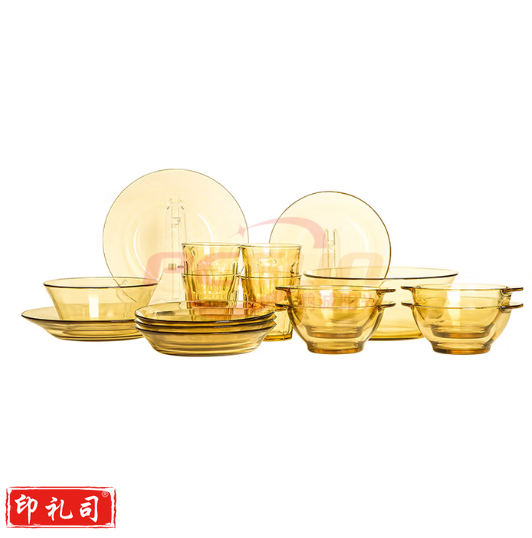 康宁PX-SY16B/HP晶耀系列玻璃餐具套装 2个大汤盘+4个小汤盘+4个带耳碗+1个大色拉碗+1个小色拉碗+4个水杯