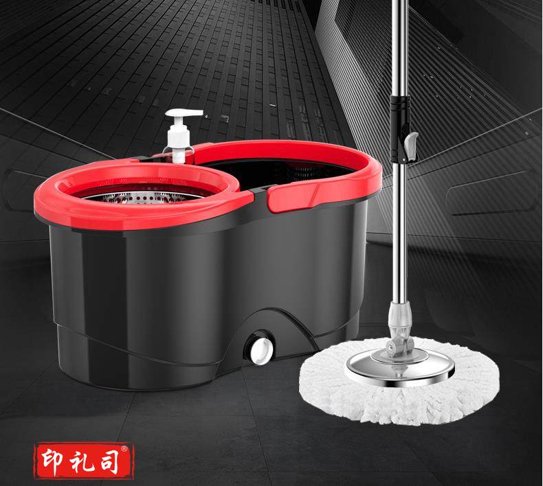 拖把杆旋转通用式免手洗地拖墩布桶   自动甩水家用拖地神器墩布桶.