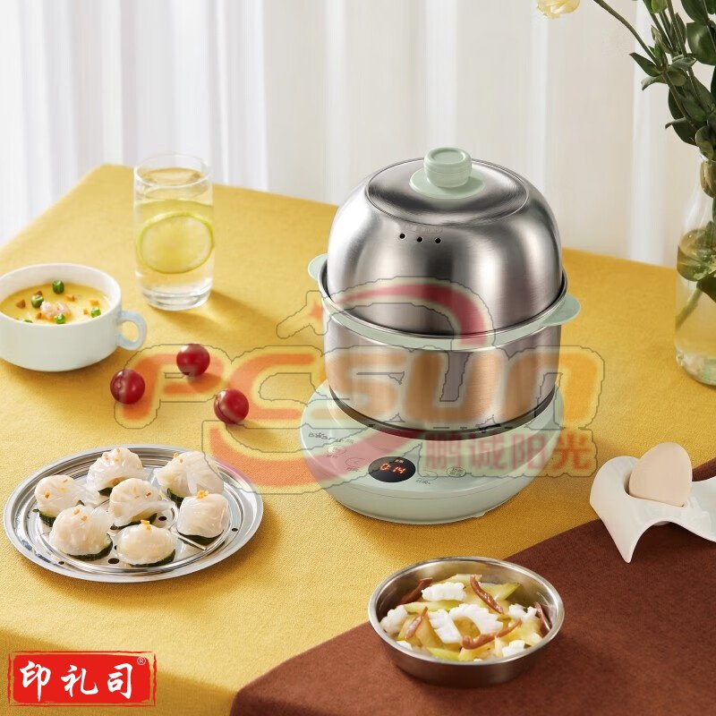 小熊(Bear)ZDQ-B14Y5 煮蛋器 预约定时不锈钢多功能迷你双层煎蛋器蒸蛋器