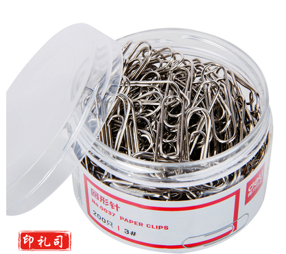 得力(deli)  0037 29mm回形针 3#金属曲别针 200枚/筒