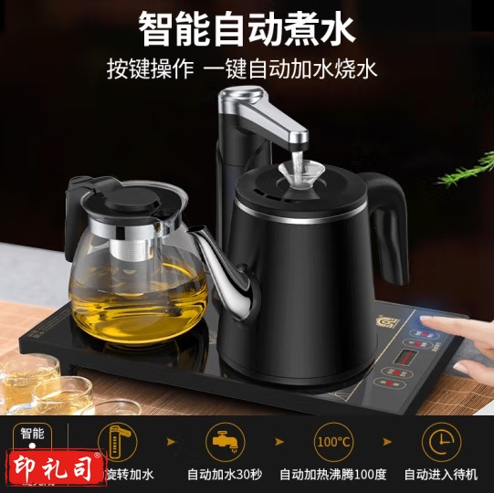 容声全自动上水电热烧水壶 泡茶桌专用抽水茶台一体茶具嵌入式 哑黑 (双层隔热防烫)