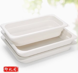 密胺长方形白色卤菜鸭货仿瓷塑料托盘展示柜自助餐厅专用盘子餐具