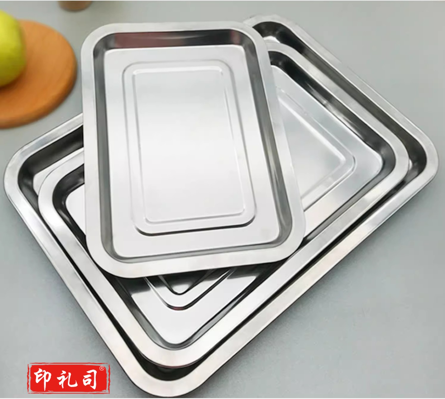 不锈钢方盘 托盘长方形盘子烧烤盘烤鱼盘蒸饭盘酒店餐盘饺子盘