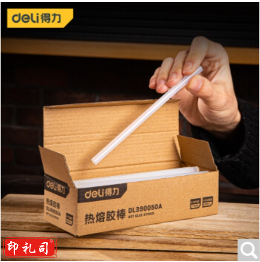得力(deli) 高粘性热熔胶枪胶棒胶条50支纸盒装ROHS认证 7*160mm DL390050A