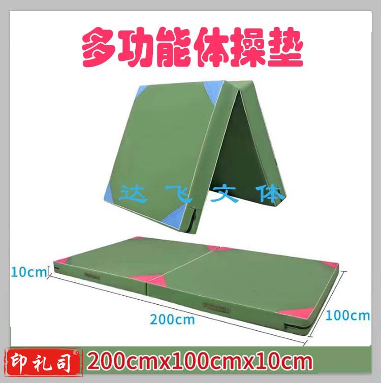 体操垫学生中考仰卧起坐专用垫体育训练垫子舞蹈练功折叠海绵垫 200X100X10厘米