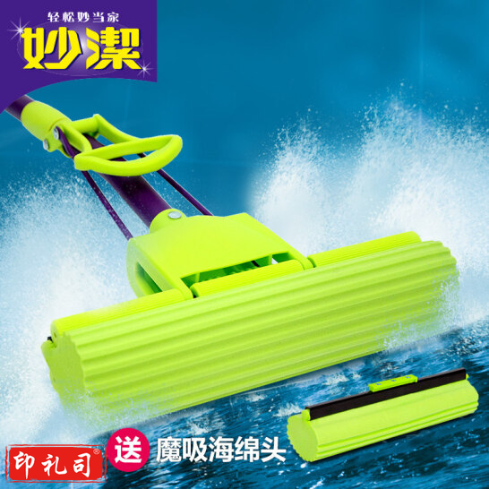 妙洁海绵拖把 懒人免手洗墩布吸水地拖胶棉拖布 赠替换头