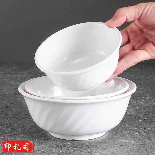 密胺仿瓷碗商用酒店食堂饭店餐具树脂塑料饭碗粥碗快餐小面碗汤碗
