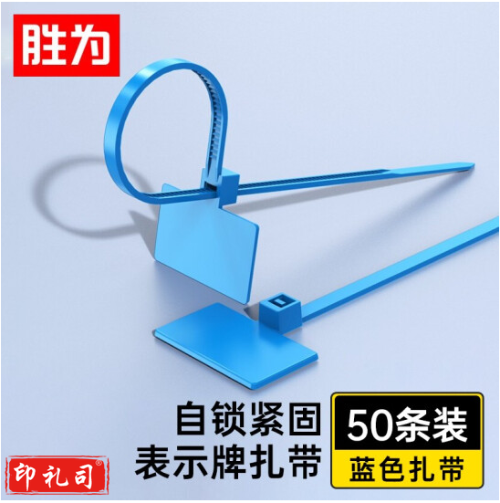 标签扎带可手写卡扣理线捆扎自锁式尼龙塑料束线带 3*150mm蓝色100条 CNL1050C
