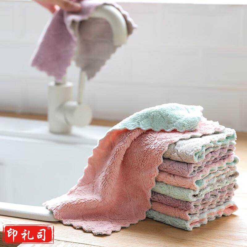 依朴 加厚双面抹布5条装 厨房去油污清洁布百洁布 不易沾油洗碗巾加厚双面抹布5条装