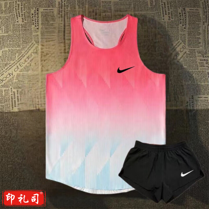 竞赛比赛服 运动款玫红背心+短裤