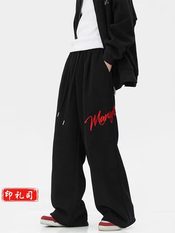 潮牌休闲裤子女生款宽松直筒阔腿卫裤