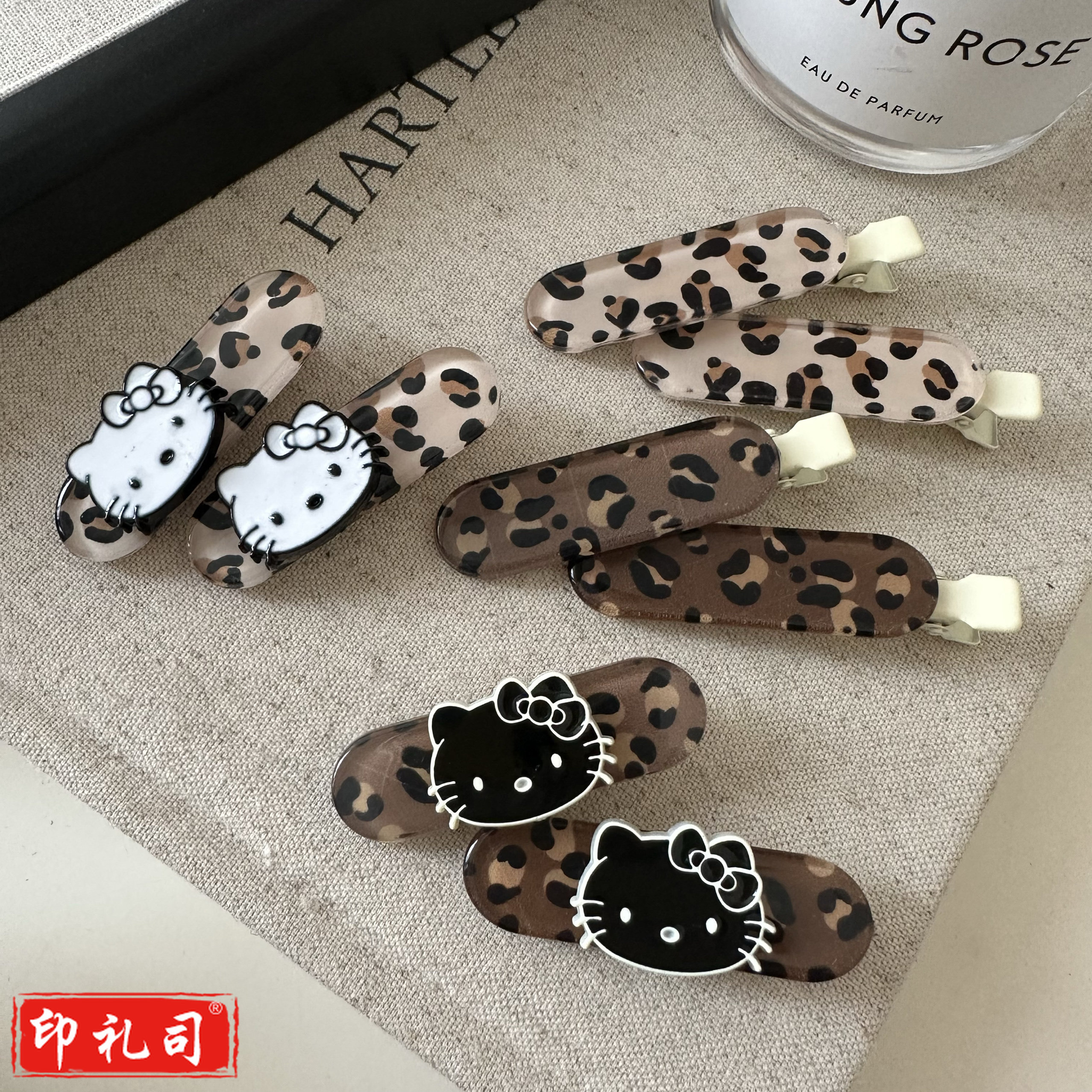 豹纹小猫发夹 发饰  