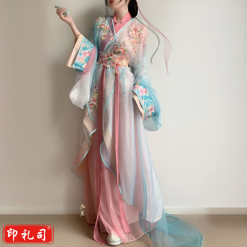 汉揽水月原创《媚蝶》战国袍短款汉服  出租