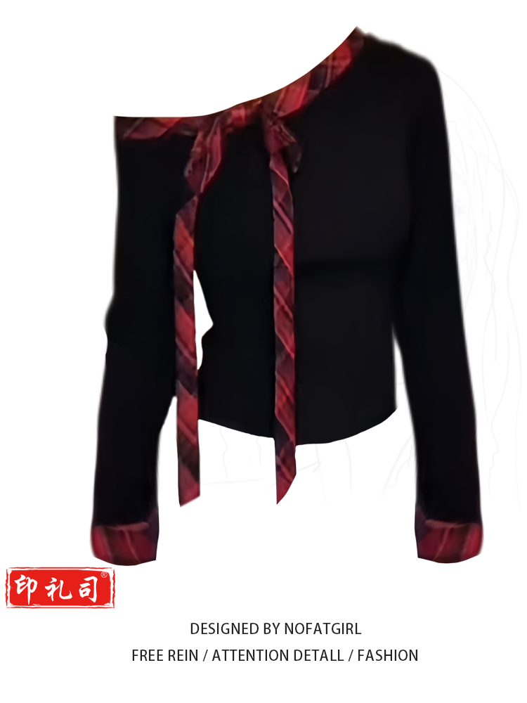 2025春秋新款撞色内搭打底上衣