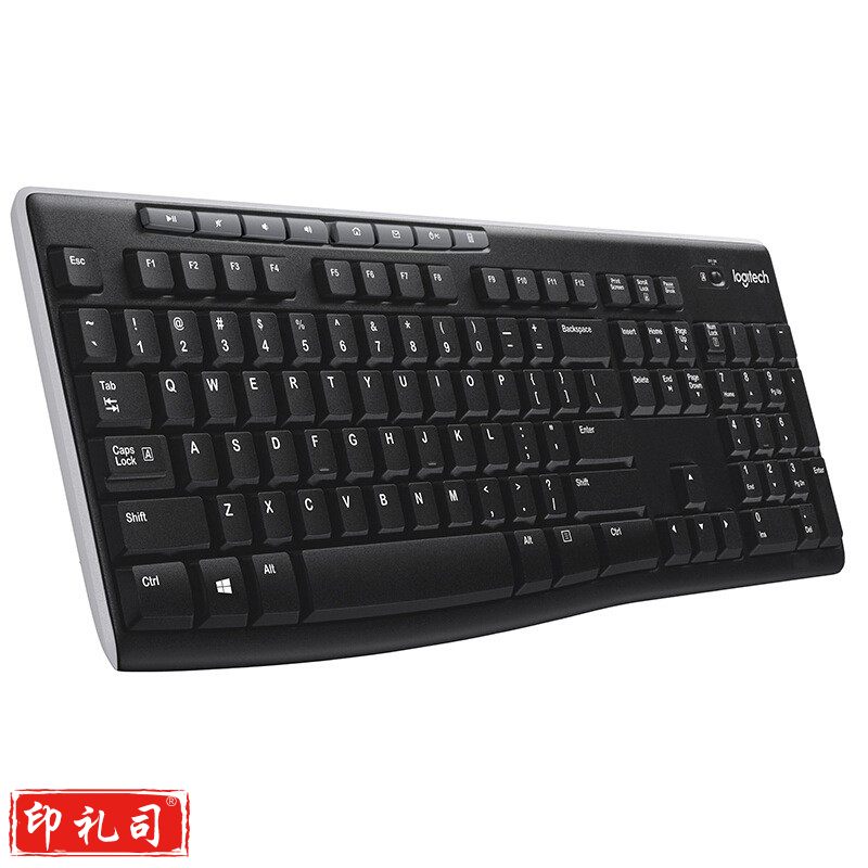 罗技(Logitech) K270无线键盘 全尺寸多媒体键盘 电脑台式机商务办公键盘 带优联接收器 黑色