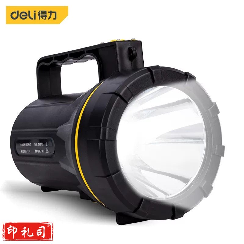 得力DL551300B LED强光大功率手电筒 充电式