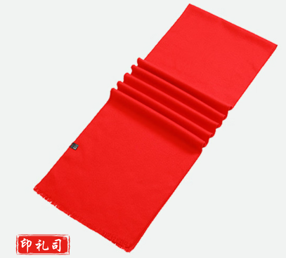 涤纶短须 红围巾 30*180cm
